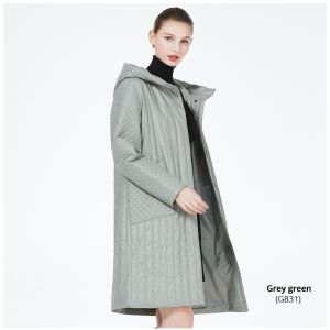 Long Padded Long Casual Coat Casual Spring Jacket Women'S Below Knee Length