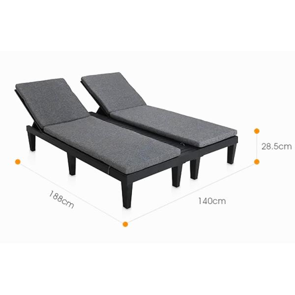 Plastic Stackable Adjustable Sun Lounger Chair for Outdoor Beach Patio Hotel Swimming Pool
