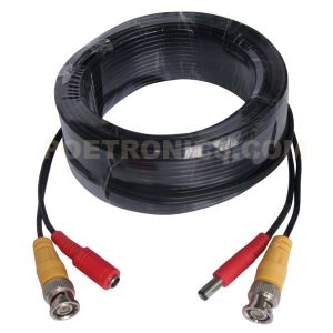 5-50 Meters Black/White Color CCTV Pre-made Siamese Video and Power Cable