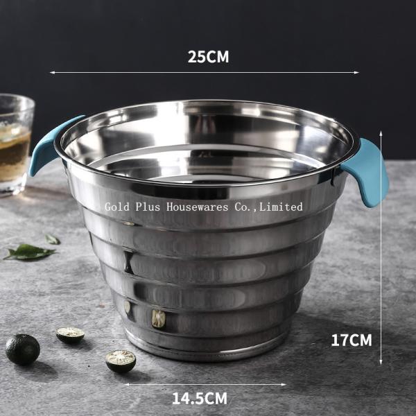 Buy 25cm Iron Stainless Steel Water Bucket With Two Plastic Handle at wholesale prices