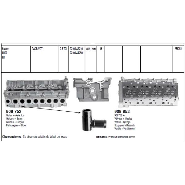 KIA HYUNDAI D4CB Complete Cylinder Head AMC 908751 AMC 908 752 AMC 908 753
