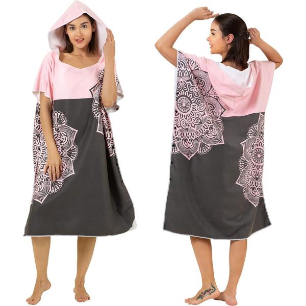 Buy Custom Digital Print Microfiber Adult Surf Poncho Hooded Towel Changing Poncho Surfing Poncho Towel at wholesale prices