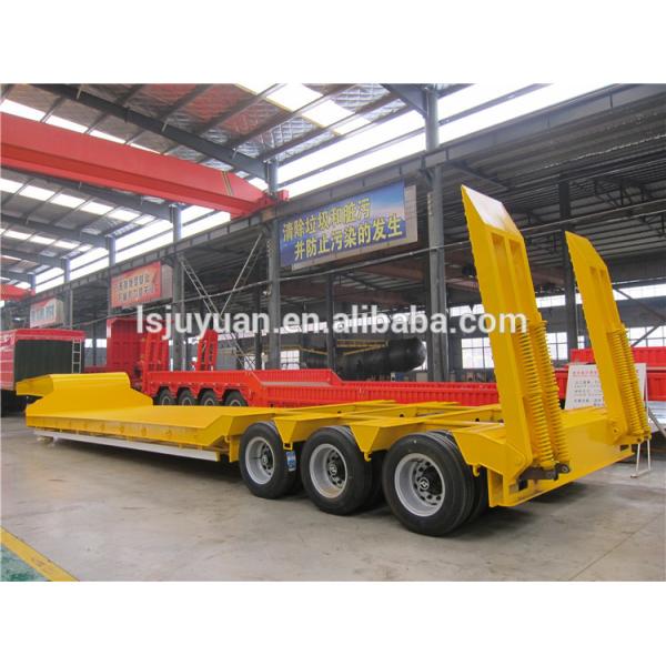 Mechanical/Air Suspension Low Flatbed Truck Trailer for Heavy Duty Equipment Transport