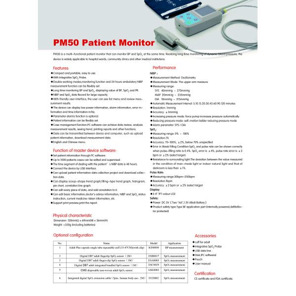 Ambulatory Blood Pressure Monitor SPO2 Digital Pulse Oximeter Rate