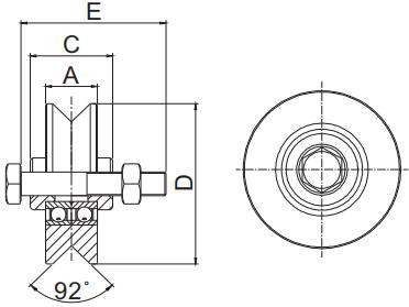 Double Bearings V Groove Sliding Gate Wheel With Bolt