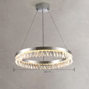 Led Silver Chandelier For Living Room Modern Creative Design crystal led ceiling
