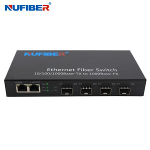 10/100/1000M SFP Ethernet Switch 4 SFP to 2 RJ45 Port Gigabit SFP RJ45 Switch