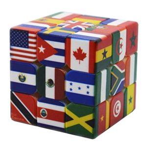 Custom UV Printing Flat Rubik's Magic Puzzle Cube 3x3x3 National Flag For
