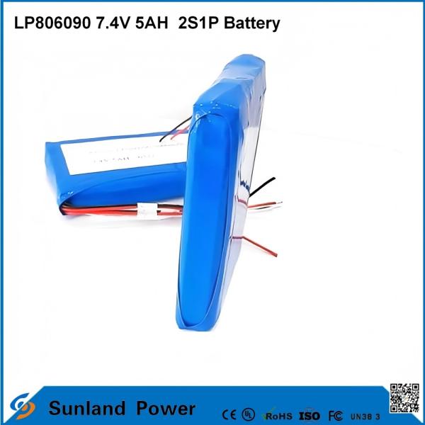 7.4V 5AH LP806090 2S1P Polymer Lithium Ion Batteries With I2C Function With Fuel