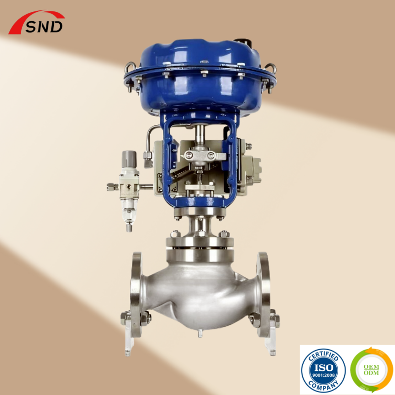 Intelligent Diaphragm Globe Control Valve Pneumatic Flanged Connection