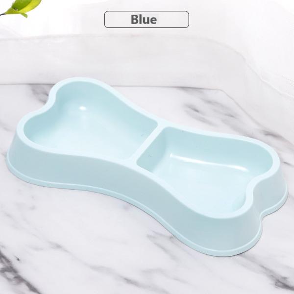 Pet Bowls Feeders Sustainable Macaron Color Bone Shape Double Food Bowl for Dogs and Cats