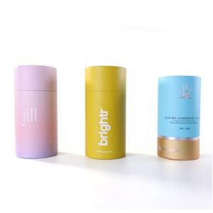 Customized Paper Cans Packaging Box Recyclable Kraft / Cardboard Round Shape