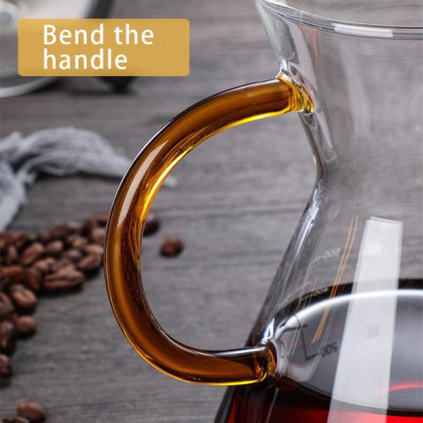 Funnel Shaped Lead Free Borosilicate 500ml Coffee Glass Pot