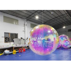 Shinny Floating PVC Iridescent Clear Sphere Mirror Balloon Holographic Rainbow