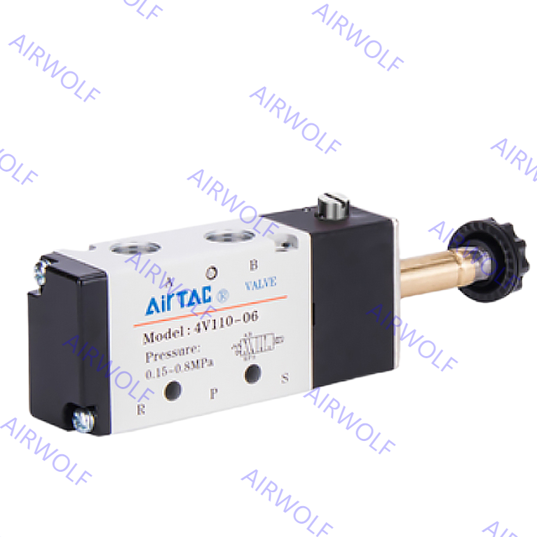 Quality 4V110-06 4V120-06 4V130-06 AIRTAC Aluminum alloy Electric Solenoid Valves with 1/8&quot; Port Size for 5/2 way, 5/3 way Position for sale
