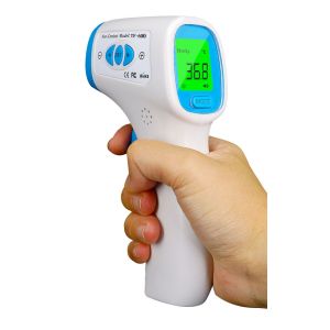 Quality White Lcd Display Tricolor Backlight Digital Infrared Thermometer Body Temerature Test for sale