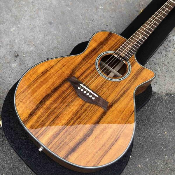 Top Quality koa wood cutaway acoustic electric guitar K24 model best guitars