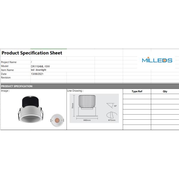 anti-dazzle 10W adjustable led recessed downlight Less than UGR 17 high lumen 3 inch led recessed light
