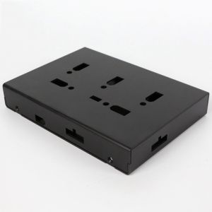 Black Powder Coated Sheet Metal Enclosures Dual Socket Box Customizable