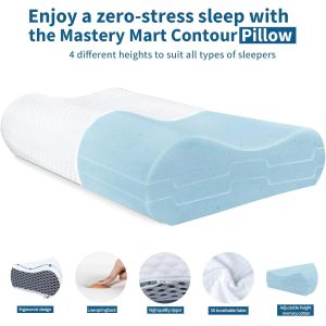 Memory Foam Pillow Adjustable Supportive Orthopedic Contour Sleep Pillow For