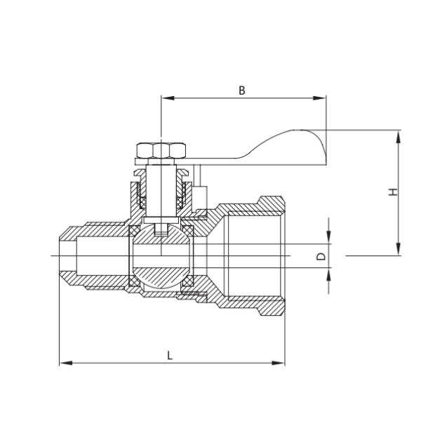 Male ISO228 Brass Gas Valve Hpb 57 Brass Gas Shut Off Valve