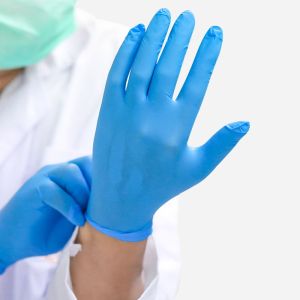 China Signo Disposable Medical Nitrile Gloves Powder Free 240MM Length on sale