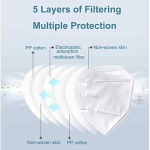 Mouth & Nose Covering 5 Pack Disposable Foldable Face Mask