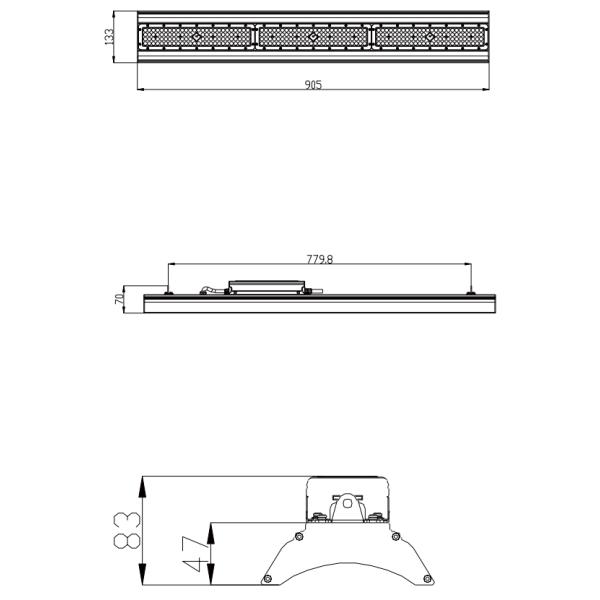 50W 100W 150W 200W IP66 Aluminum Linear LED High Bay Light With 5years Warranty For Warehouse Factory