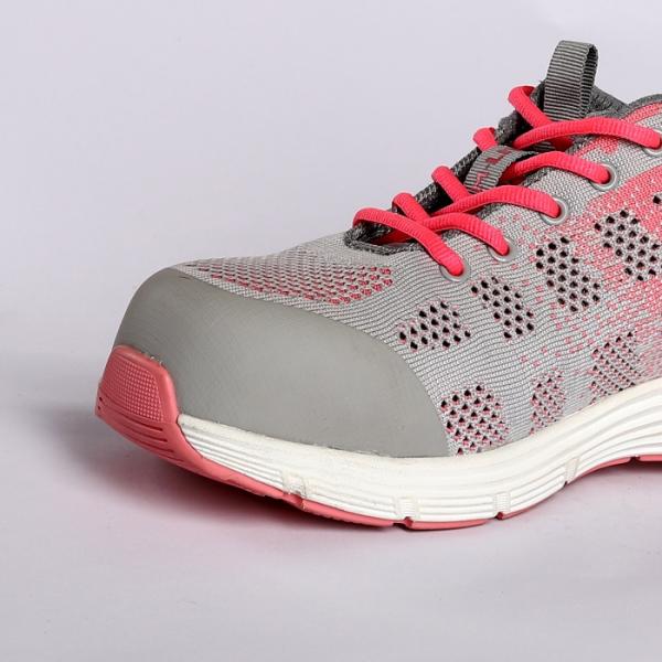 Leather Mesh Steel Toe Slip Pink Resistant Oil Resistant Women Safety Shoes