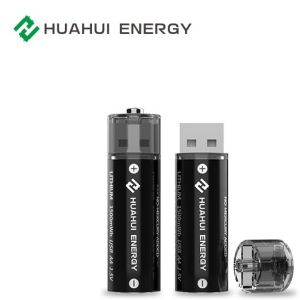 Large Capacity 1000mAh 1.5V Li Ion Battery , Double AA 03 Rechargeable USB