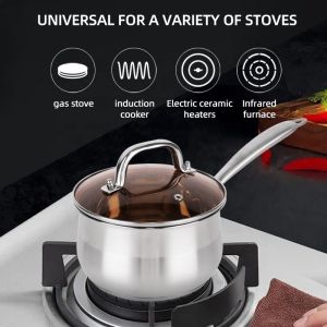 Wholesale 18/8 Stainless Steel Cooking Soup Pot Set Kitchen Ware Double Bottom