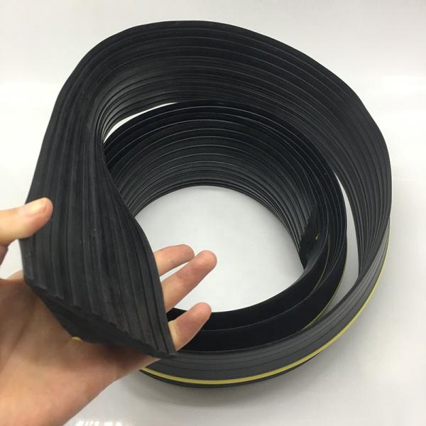 Supply Floor Black with Yellow Garage Door Threshold Strip Seals in Custom Sizes