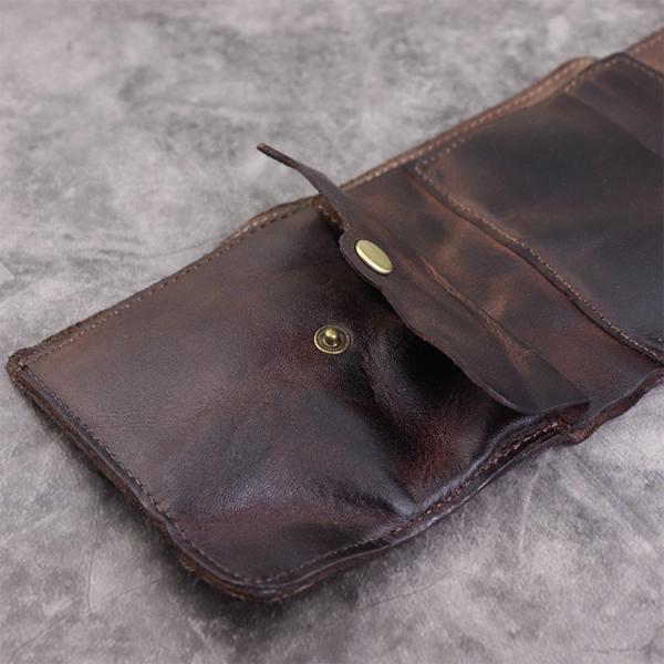 Three-Fold First-Layer Vegetable Tanned Leather Men's Wallet Japanese Style and Trendy