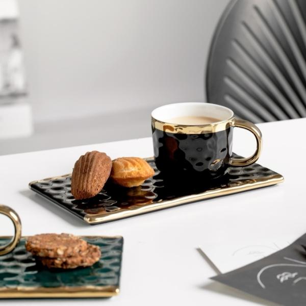 Elegant Sophisticated Aesthetic Nordic Style Luxury Ceramic Coffee Mug With Plate