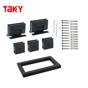 45KG Stainless Steel 90 Degree Glass Shower Hinge for Bathroom Glass Screen Long