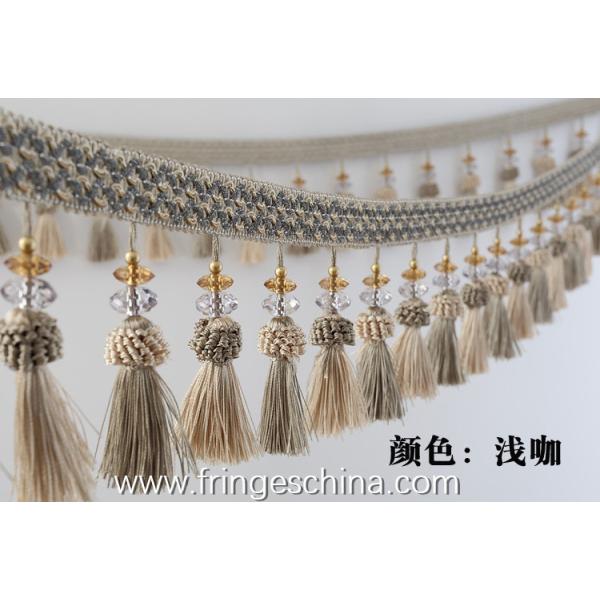 Handmade fashionable chain beads lace tassels fringes for curtain/sofa/pillow/stage decoration