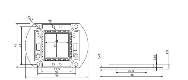 China Factory High Power LED Diode 20w Blue 450nm 455nm 460nm 470nm