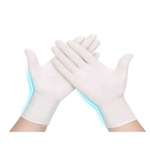Disposable Rubber Medical Examination Gloves Powdered With Pink Smooth