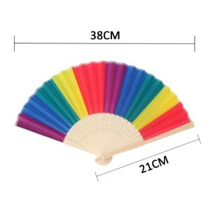 Chinese Traditional Fabric Bamboo Customized Hand Fans Hand Made Folding