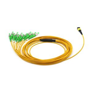 12 Fiber Low Loss Yellow MTP MPO Trunk Cable 1 Meter ST APC Patch Cord 3.0mm
