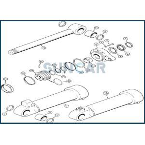 1543303C1 Bucket Cylinder Seal Repair Kit fits CNH 721B 721C