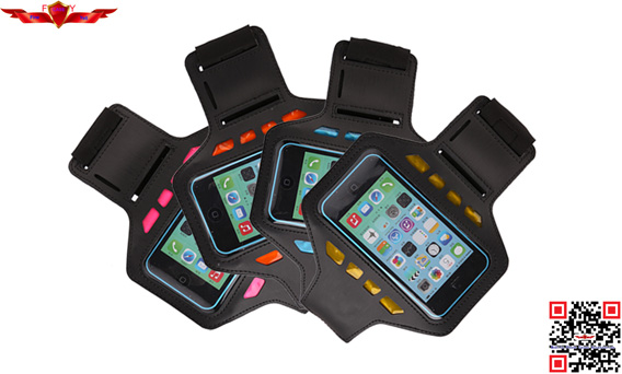 Hot Selling LED Sports Armband Cases For Iphone High Neoprene Material Multi Color