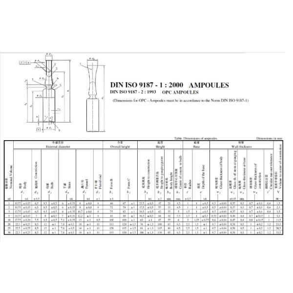 ISO standard glass medical amber ampoule vials for medicine