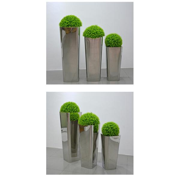 700mm Tall Mirror Surface Cbd Stainless Steel Planter Box