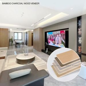 Bamboo Charcoal Wood Veneer PVC Wall Panel Suitable For Home And Hotel Decoration
