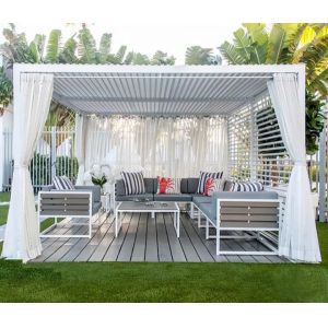 Bioclimatique Metal Gazebo Outdoor Courtyard Leisure Aluminum Louvered Pergola