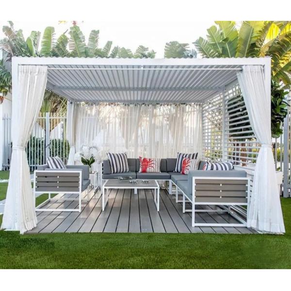 Buy Bioclimatique Metal Gazebo Outdoor Courtyard Leisure Aluminum Louvered Pergola at wholesale prices