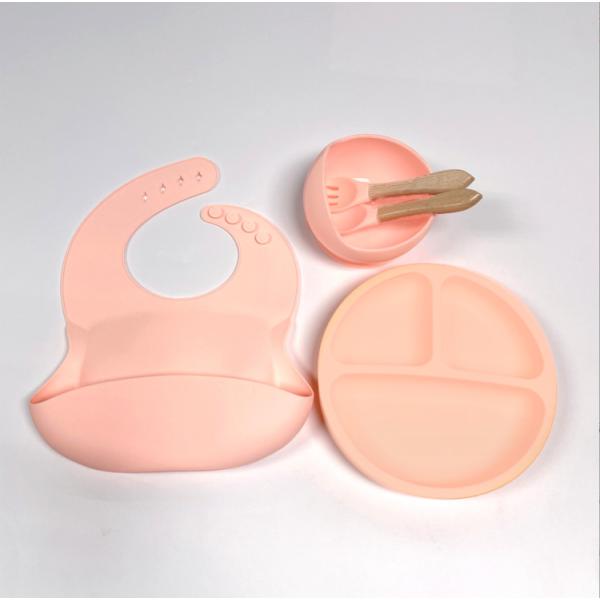 Silicone Baby Feeding Set Bpa Free Dinnerware Type with Bowl Bottle Spoon and Bib