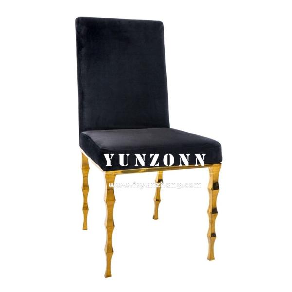 Buy Elegant Black Velvet Stacking Banquet Chair With Bamboo Legs at wholesale prices