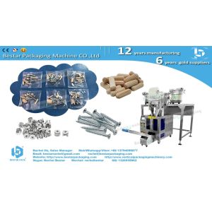Plastic Expansion screws packing machine with three counting vibration bowls